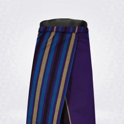 999-NC-Purple Lemon Green Blue Black striped Cotton Lungi-Sarong-009A